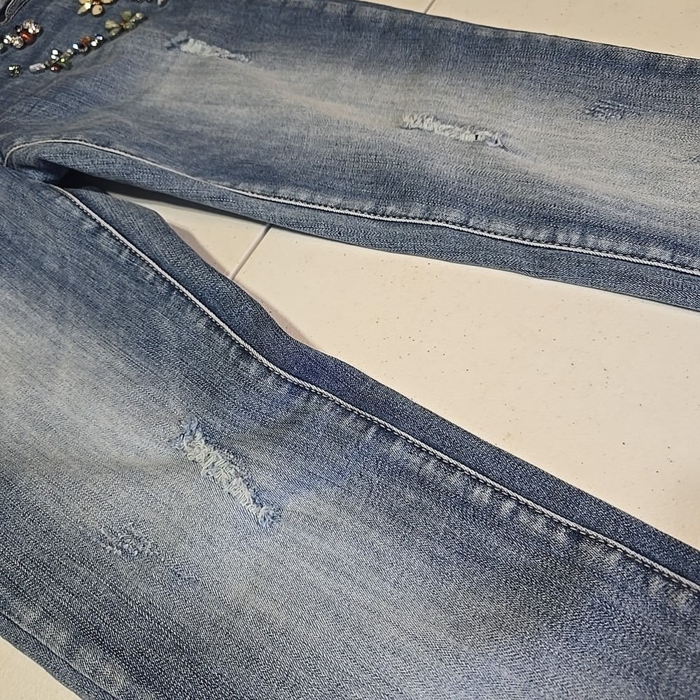 BUFFALO DAVID BITTON NEW Women's Embellished Mid Rise Skinny Jeans Size 27 - Picture 4 of 11